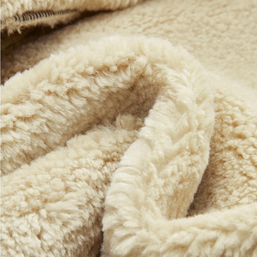 Commense Too Blessed Sherpa Lined Shearling Faux Leather Flight Jacket - Picture 4 of 7